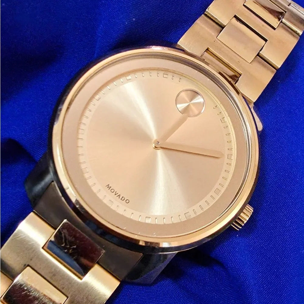 Movado Bold Gold Tone Swiss Made Mens Watch